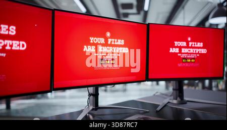 Business Executive Fights Cyberattack Threatening Data Security And Privacy Stock Photo