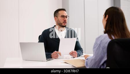 Professional Meeting: Executives Discussing New Contract In Office Setting Stock Photo