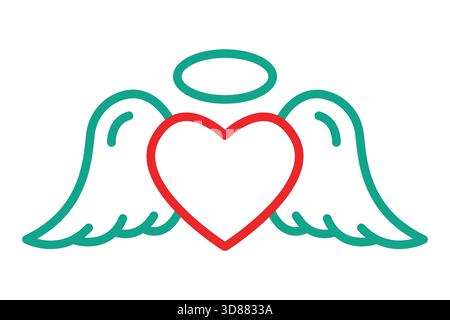 Angel icon. line icon style. icon related to christmas. christmas elements vector illustration Stock Vector