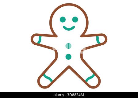 Gingerbread man icon. line icon style. icon related to christmas. food elements vector illustration Stock Vector