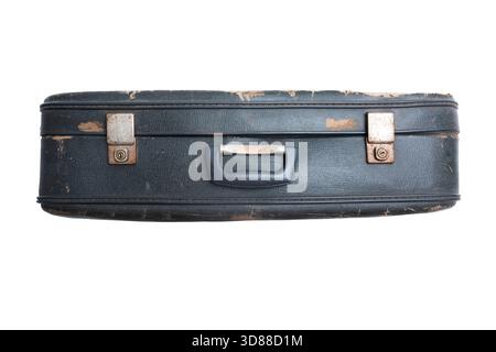 Old suitcase isolated on white. Stock Photo