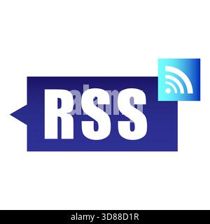 RSS Vector icon. Wi Fi signal symbol. News feed concept. Blue gradient illustration. Stock Vector
