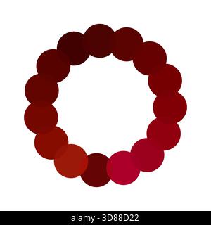 Maroon circle palette. Gradient color shades. Round form Vector. Deep tonal range Stock Vector