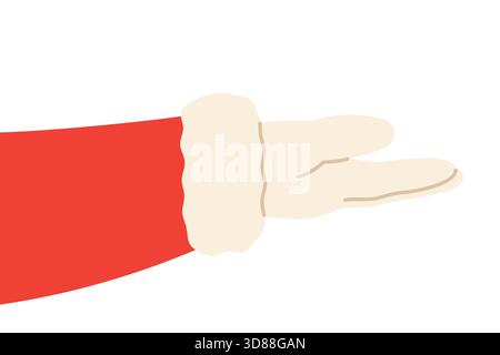 Santa Claus hand presenting with open palm- vector illustration Stock Vector
