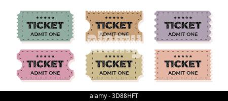 Collection of High detail Vintage grunge Tickets and Coupons vector illustrations Stock Vector