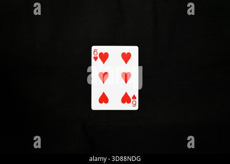 Full Set of Poker Cards - Six of Hearts Stock Photo