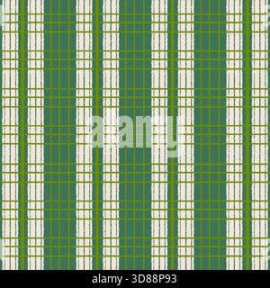 Classic green tartan plaid seamless pattern with white lines Stock Vector