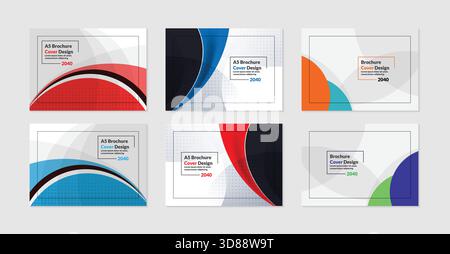 Modern A5 Brochure Cover Designs Stock Vector