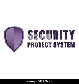 Security protect system. Purple shield logo. Company brand mark. Vector business emblem. EPS 10. Stock Vector