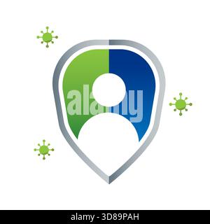 Immune system icon. Virus protection symbol. User defense Vector. Health guard sign. EPS 10. Stock Vector
