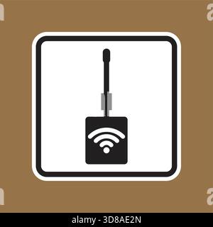 A sleek wireless signal icon designed for technology and connectivity themes. This minimalist representation emphasizes communication and modern desig Stock Vector