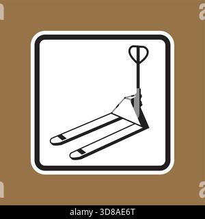 This icon illustration features a heavy-duty pallet jack, essential for transporting goods in warehouse and industrial settings, emphasizing functiona Stock Vector