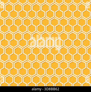 Honeycomb seamless pattern. Golden honeycomb repeat background. Honeycomb wallpaper. Honey background. Vector illustration Stock Vector