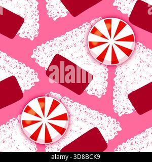 Japanese food onigiri seamless cartoon kawaii rice ball pattern for wrapping paper and kids clothes print and menu and restaurants accessories and fab Stock Photo