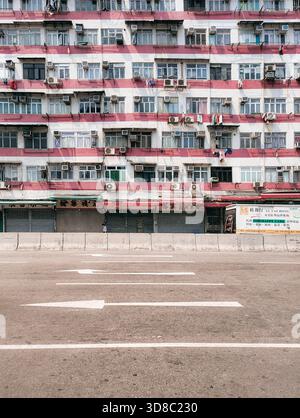 Hong Kong - 03 April 2025 - View of Dense Geometrical & Symmetrical Architecture in Downtown Kowloon, Hong Kong Stock Photo