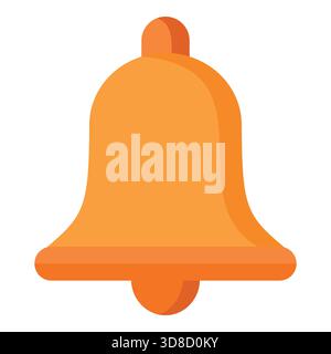 Orange Notification Bell Vector Icon Flat Design for UI and Alerts Stock Vector
