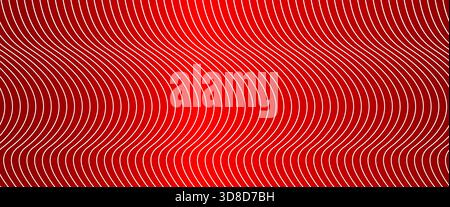 white wavy lines pattern on red gradient background creative vector illustration design for abstract modern banner Stock Vector