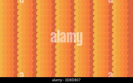 Seamless abstract background pattern of repeating vertical waves or scalloped shapes in warm orange and yellow gradient colors wallpaper vector Stock Vector