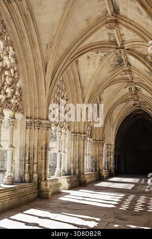Cloister with beautiful arches and columns in old Dominican monastery ...