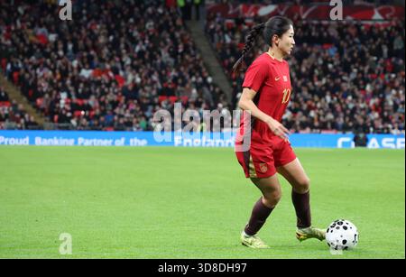 China’s Yanwen Wang during the women's international friendly match at ...