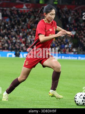 China’s Yanwen Wang during the women's international friendly match at ...