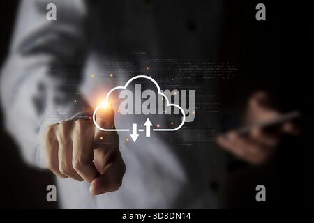 Cloud Computing and Data Transfer Concept Stock Photo