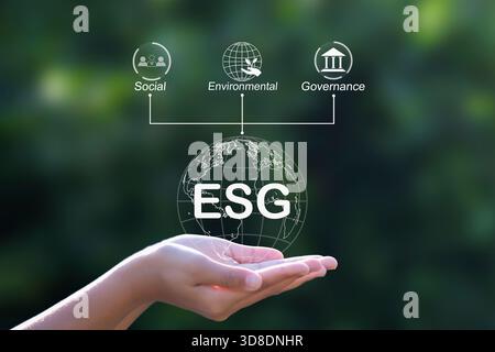 ESG icon for Environment Social and Governance Stock Photo