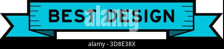 Ribbon label banner with word best design in blue color on white background Stock Vector