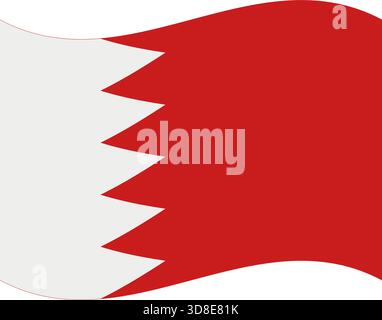 Bahrain flag illustrated in vector on a white background Stock Vector