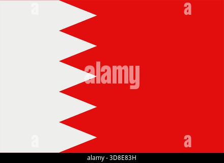 Bahrain flag illustrated in vector on a white background Stock Vector