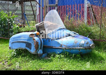 Old abandoned motorcycle with sidecar Stock Photo - Alamy