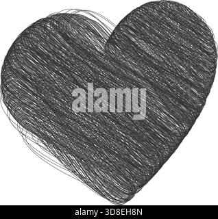 Childrens Pencil Drawing Heart Minimalistic Flat design 14 April Black Day Greeting design element. Isolated Vector illustration Sticker Icon Black Day Related content Greeting Thematic Cards, leaflet Stock Vector