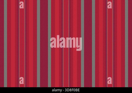 Vibrant striped textile pattern with a woven pixelated texture in shades of red and grey. Ideal for backgrounds, fabrics, or digital designs needing a Stock Vector