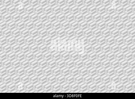 Abstract grayscale isometric pattern.  Repeating geometric shapes create a subtle texture, ideal for backgrounds, website design, or modern print proj Stock Vector