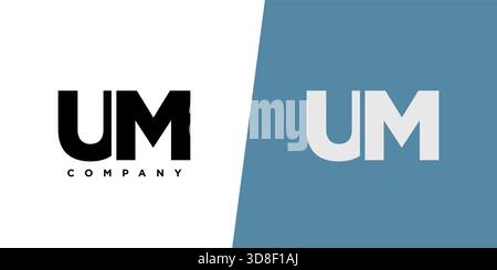 Trendy letter U and M, UM logo design template. Minimal monogram initial based logotype for company identity. Stock Vector