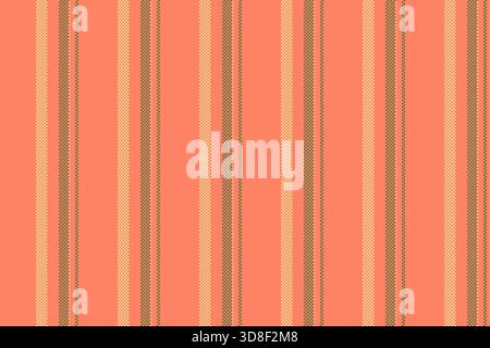 Vertical stripes pattern. Retro fabric texture in coral color tones. Great for backgrounds, textiles, wallpaper, or graphic design projects needing a Stock Vector