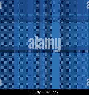 Blue plaid pattern. Classic and versatile design, ideal for backgrounds, textures, and textile mockups. Evokes tradition and contemporary style. Stock Vector