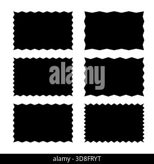 Zig zag edge rectangle shape. Vector illustration Stock Vector