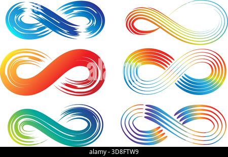 Brush paint colorful infinity loops Stock Vector