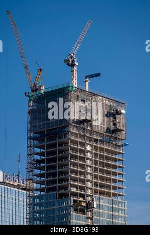 Baustelle des Bürohochhauses The Berlinian, im Umfeld des Alexanderplatz in Berlin, Deutschland Berlin Baustelle *** Construction site of the office tower The Berlinian, in the vicinity of Alexanderplatz in Berlin, Germany Berlin construction site Stock Photo