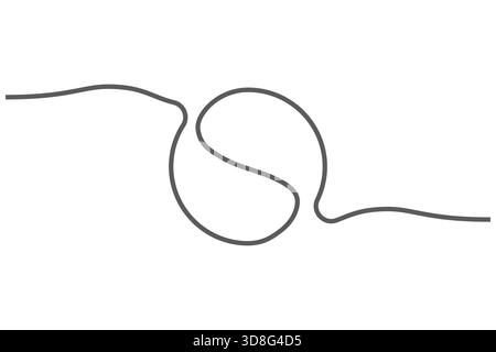 Continuous Line Baseball Softball. Sporty artwork, isolated on white background Stock Vector