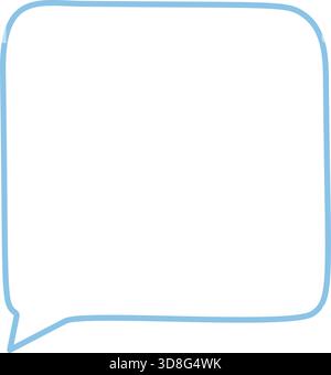 Fluid Hand Drawn Blue Speech Bubble Outline Stock Vector
