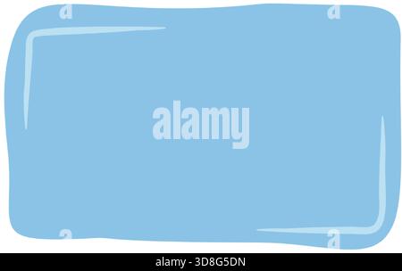 Hand Drawn Wavy Blue Rectangle Frame Stock Vector