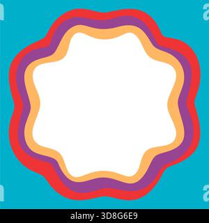 Groovy Retro Wavy Frame Border Shape Stock Vector