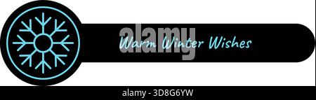 Icy Snowflake Line Label Sticker Stock Vector