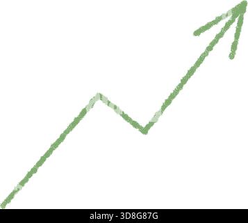 Green Crayon Chart Arrow Symbol Stock Vector