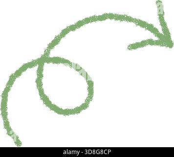 Hand Drawn Wavy Crayon Arrow Icon Stock Vector
