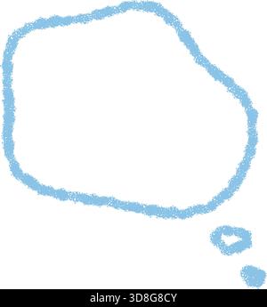 Blue Wavy Chalk Thought Bubble Icon Stock Vector