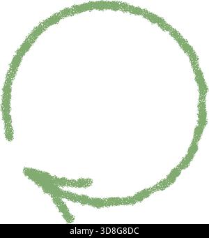 Hand Drawn Green Crayon Swirl Arrow Stock Vector