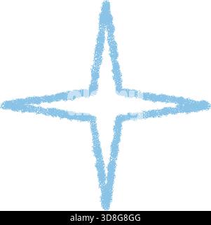 Crayon Firework Star Outline Symbol Magic Stock Vector